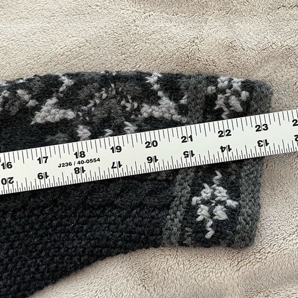 Herman Geist Hand Knit 100% Wool Zippered Cabincore Sweater Cardigan Size Large - Picture 12 of 13